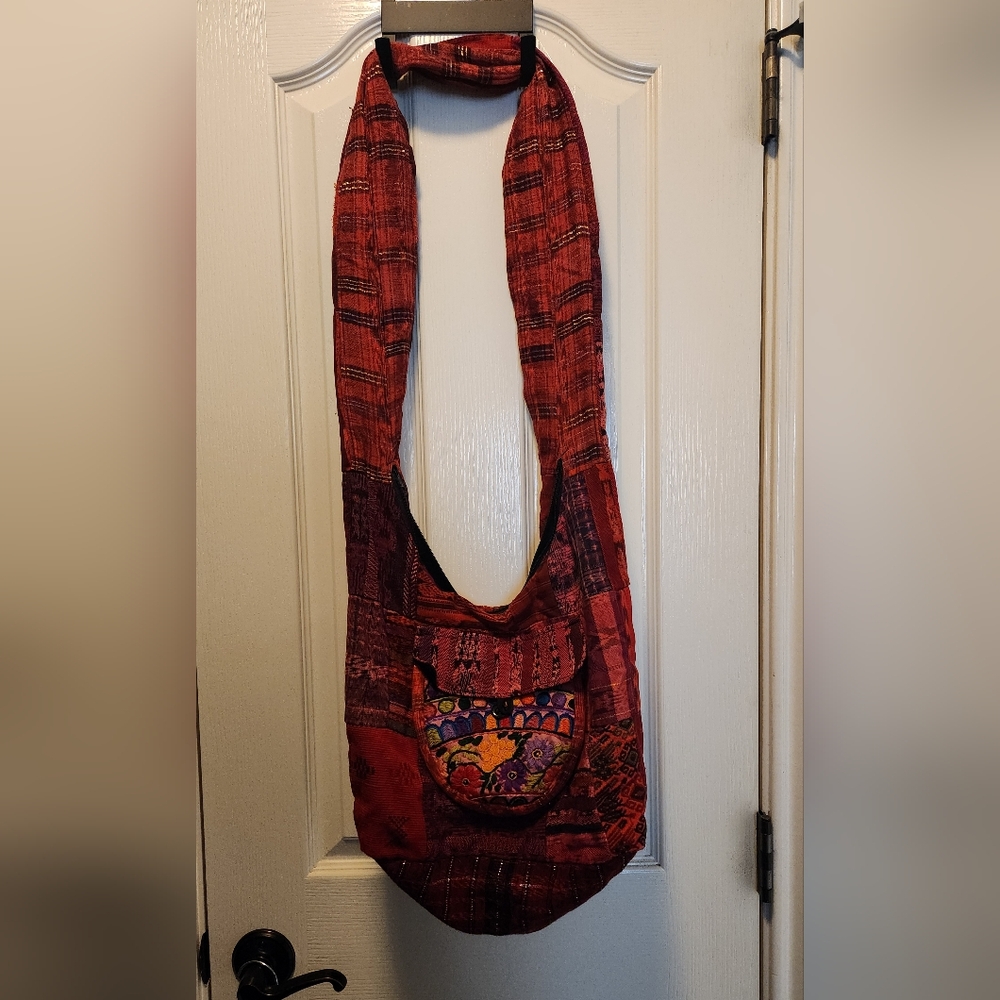 Red Patchwork Shoulder Bag - image 1